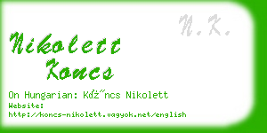 nikolett koncs business card